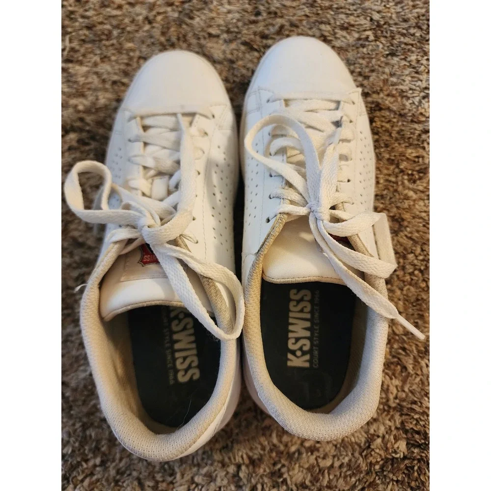 K-Swiss Court Casini White Leather Low Top Sneakers Women 8